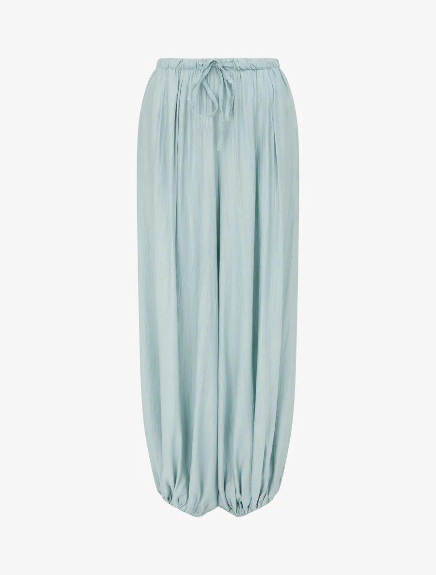 Pantalon style sarouel à bouts élastiqués - Turquoise