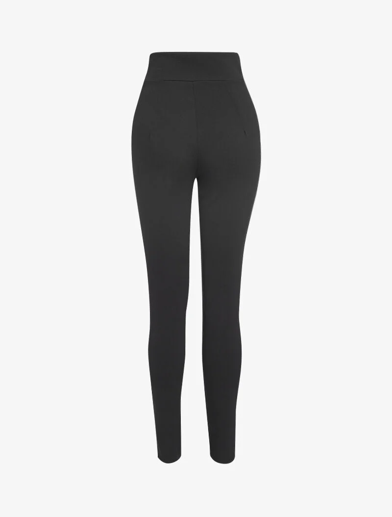 Pantalon taille empire à boutonnière - noir - Image 2