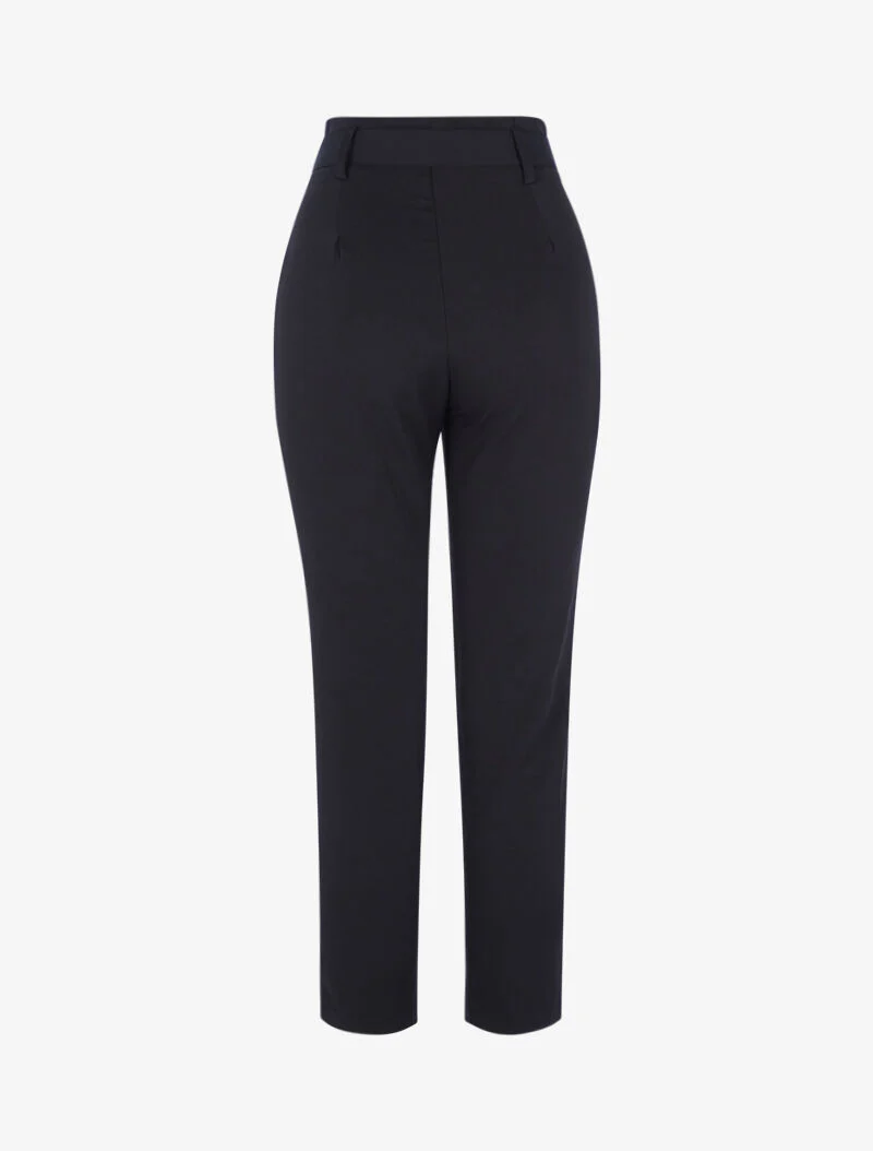 Pantalon taille haute à plis permanents - noir - Image 2