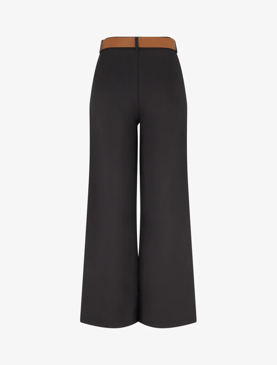 Pantalon taille haute coupe ample - Noir - Image 2