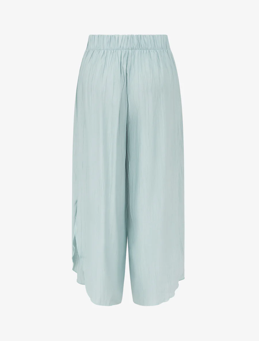Pantalon texturé style sarouel fendu - Turquoise - Image 2