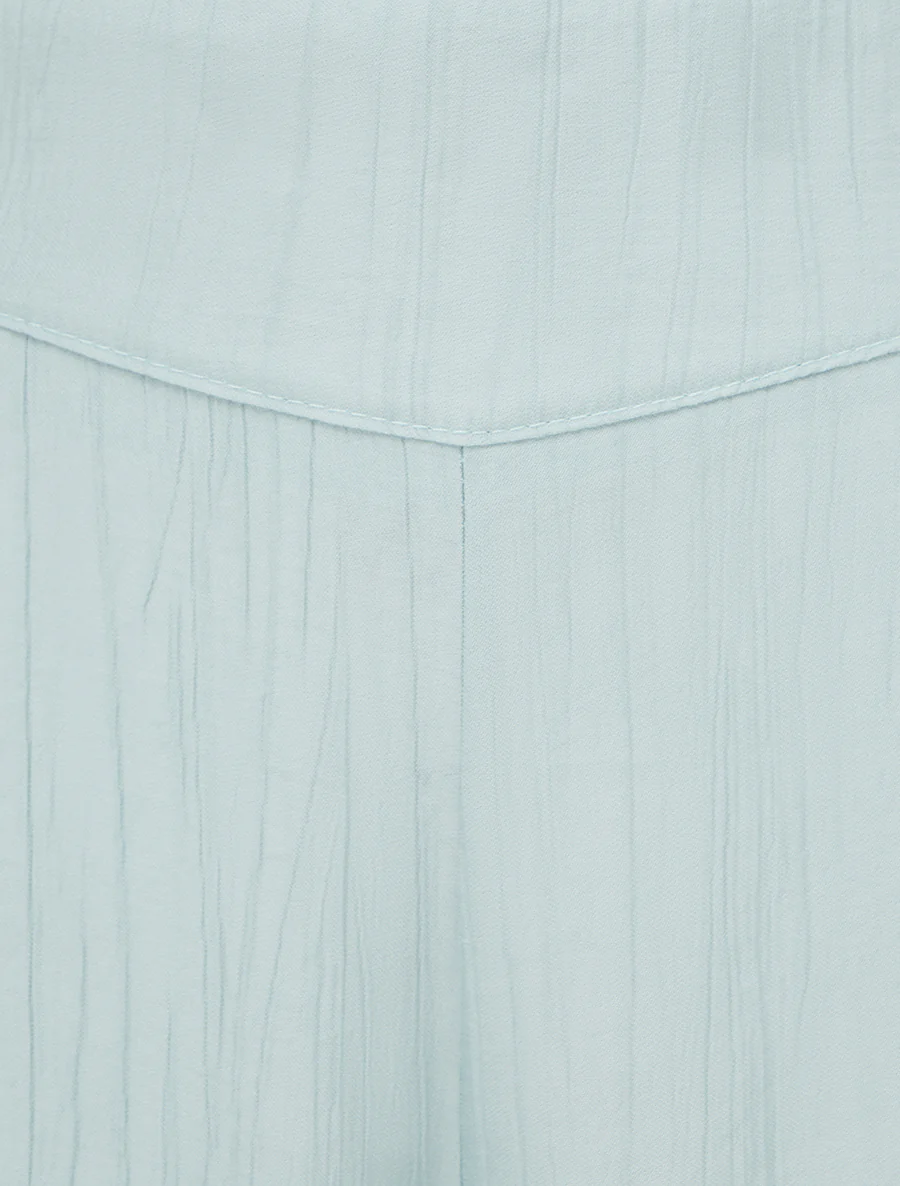 Pantalon texturé style sarouel fendu - Turquoise - Image 3