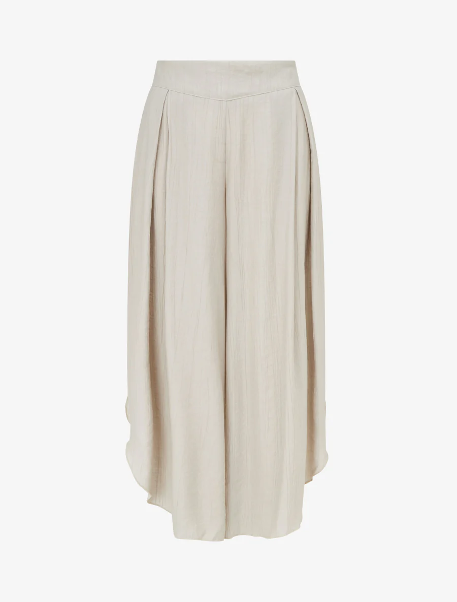 Pantalon texturé style sarouel fendu - Taupe clair