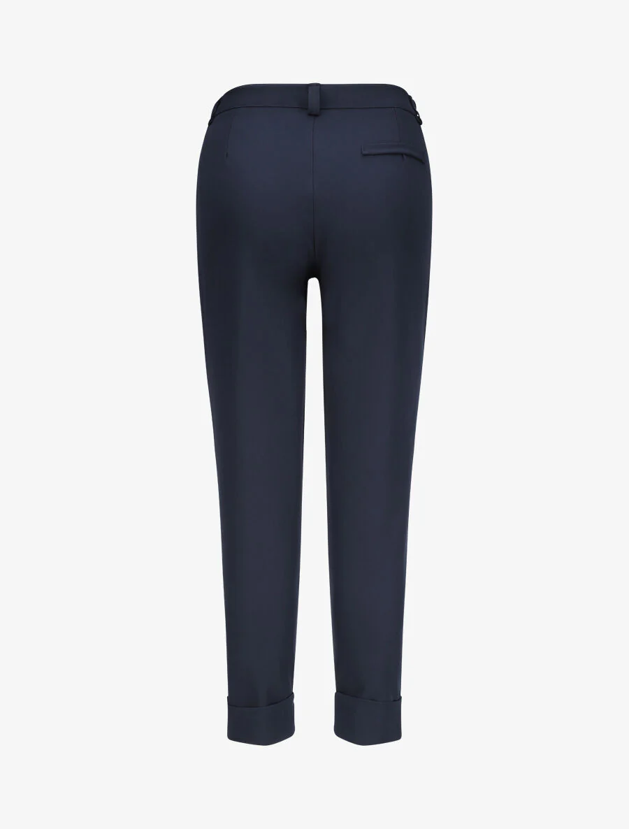 Pantalon uni à revers - Marine - Image 2