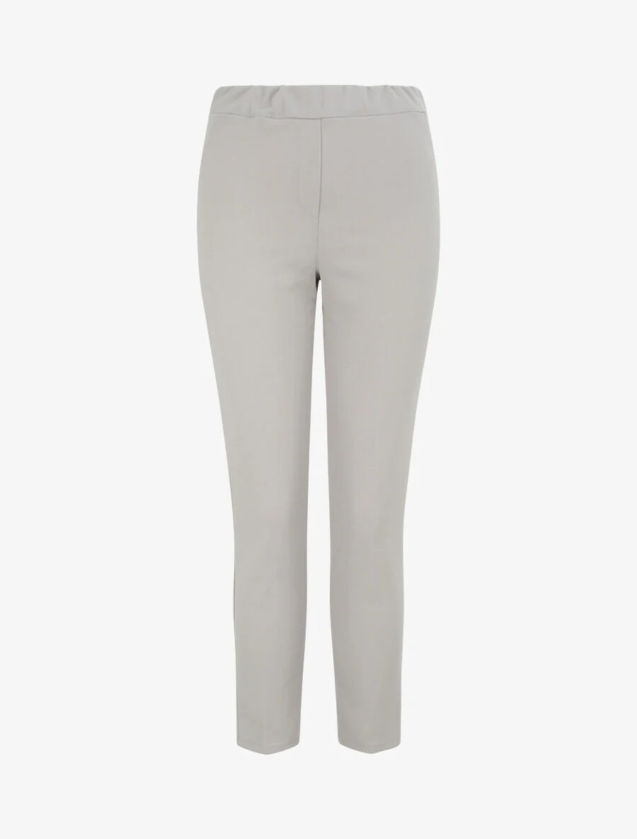 Pantalon uni coupe droite - Gris