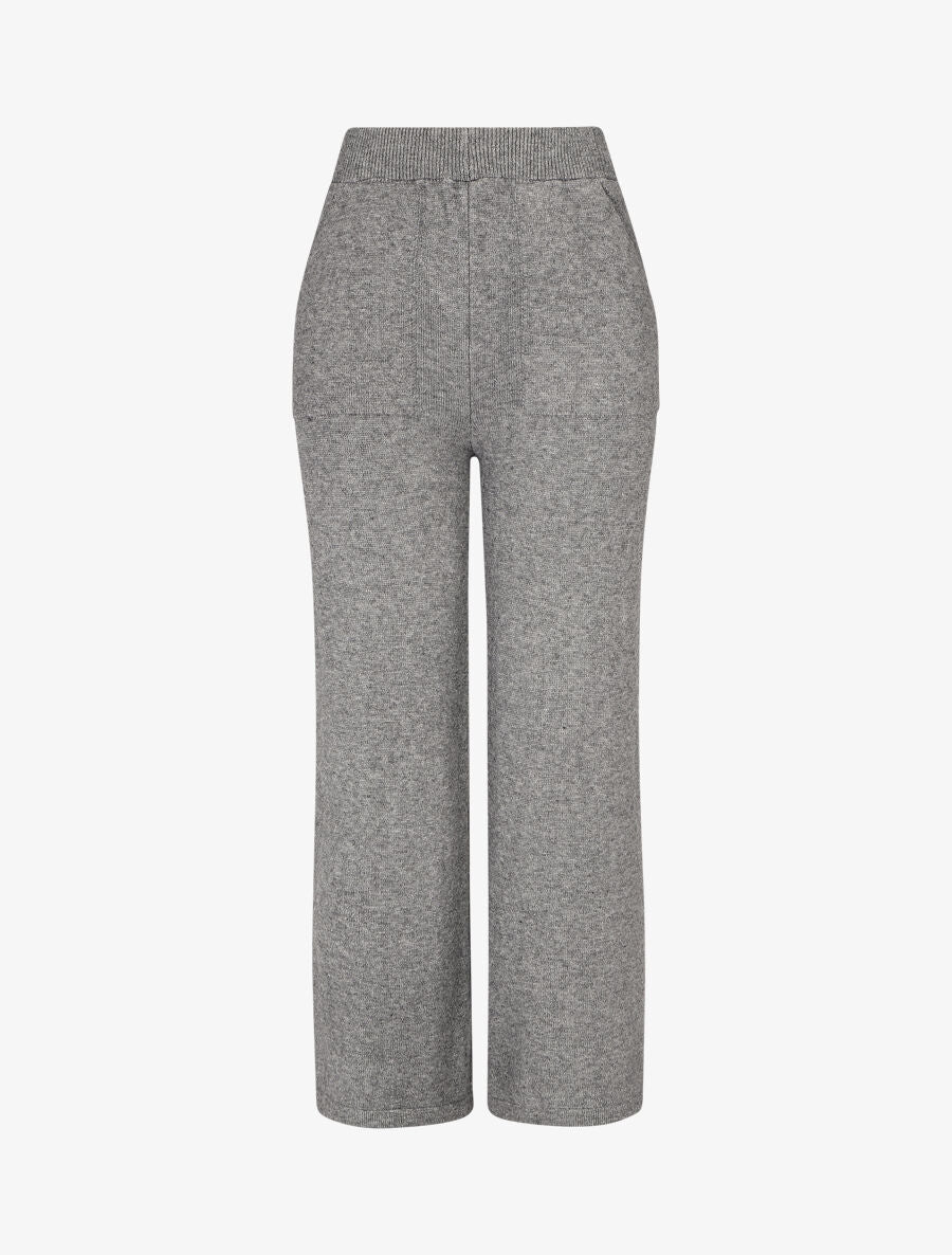 Pantalon uni en maille - Gris