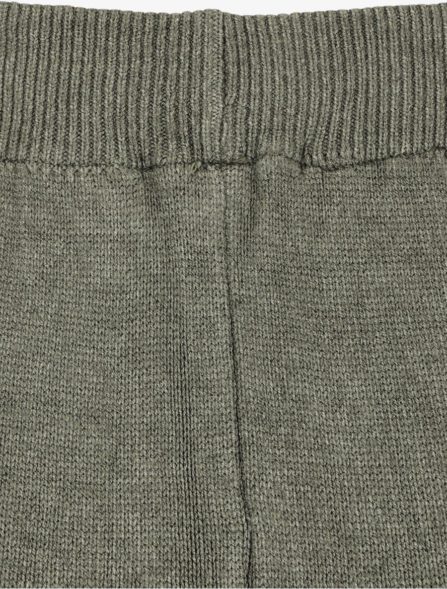 Pantalon uni en maille - Kaki - Image 3