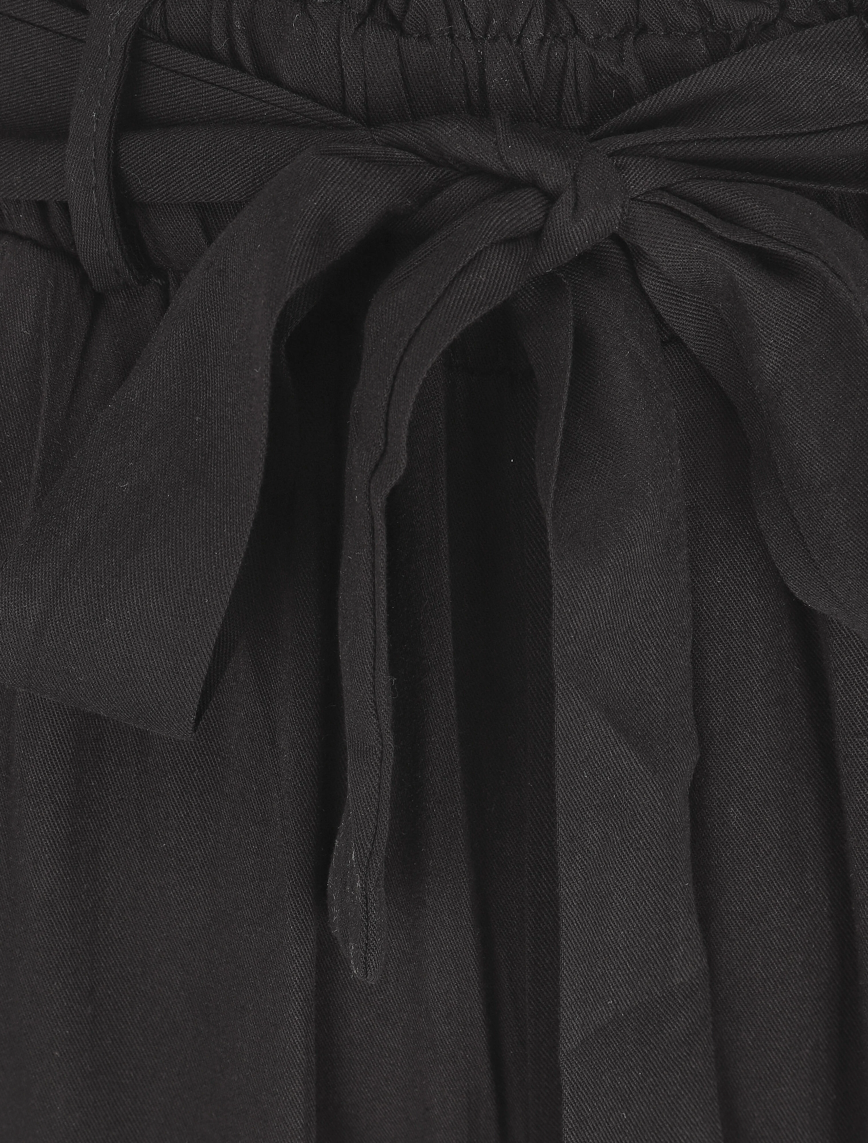 Pantalon uni fluide élastiqué - Noir - Image 3