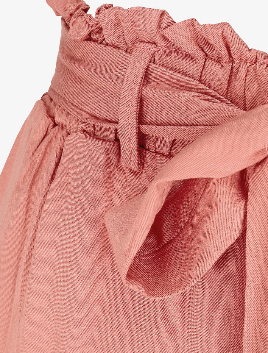 Pantalon uni fluide élastiqué - Corail - Image 3