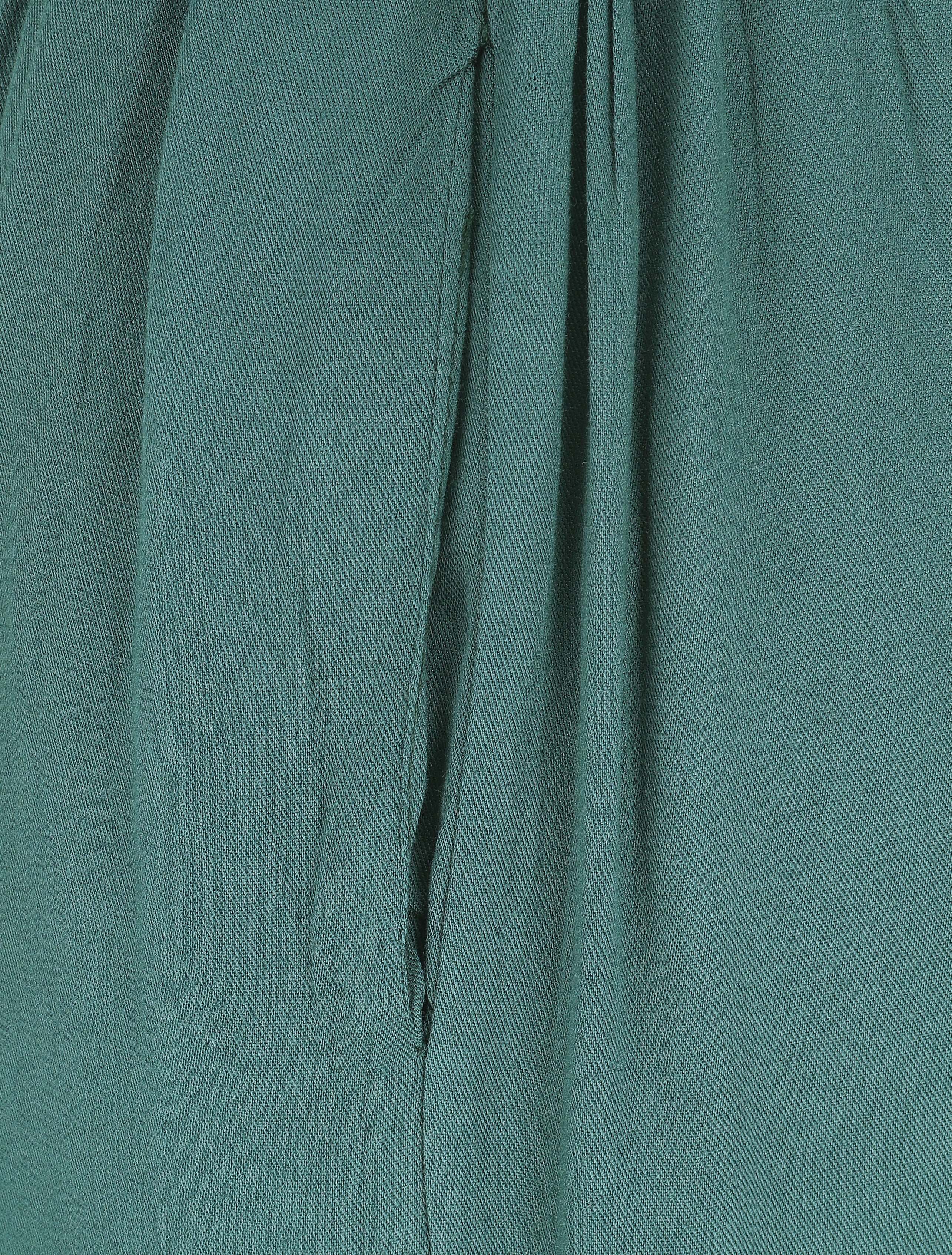 Pantalon uni fluide élastiqué - Vert sapin - Image 3