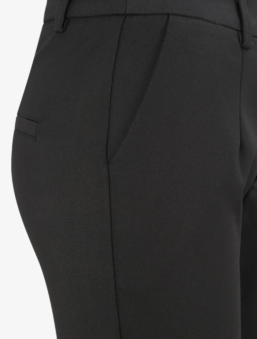 Pantalon unie coupe slim - Noir - Image 3