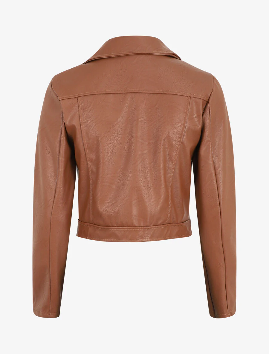Perfecto court en simili - Marron - Image 2