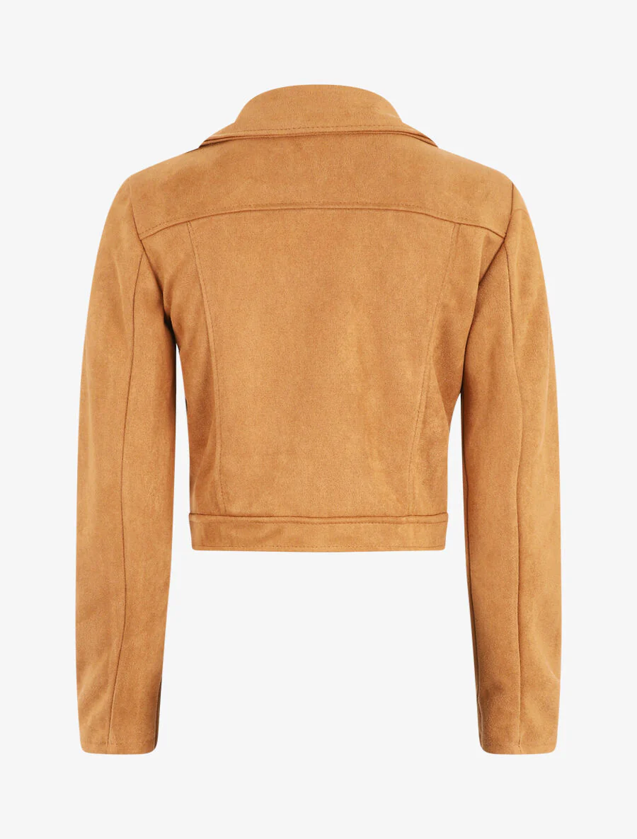 Perfecto court en suédine - Camel - Image 2