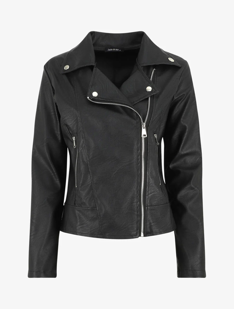 Perfecto droit en simili coupe droite - Noir