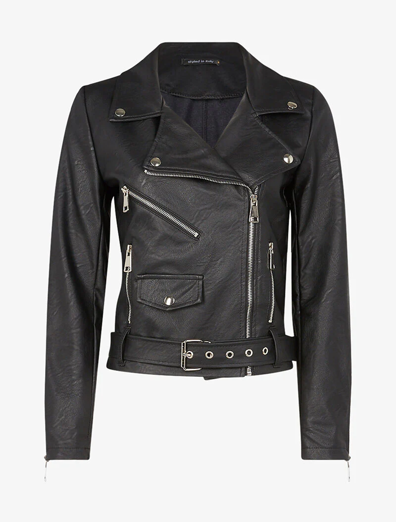 Perfecto en simili multi zips - noir