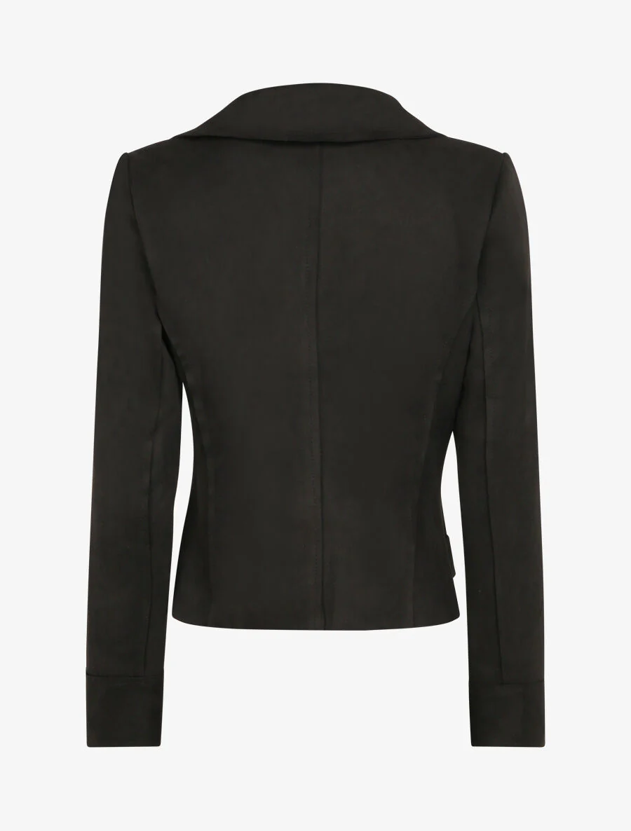Perfecto en suédine à fausses poches zippées - Noir - Image 2