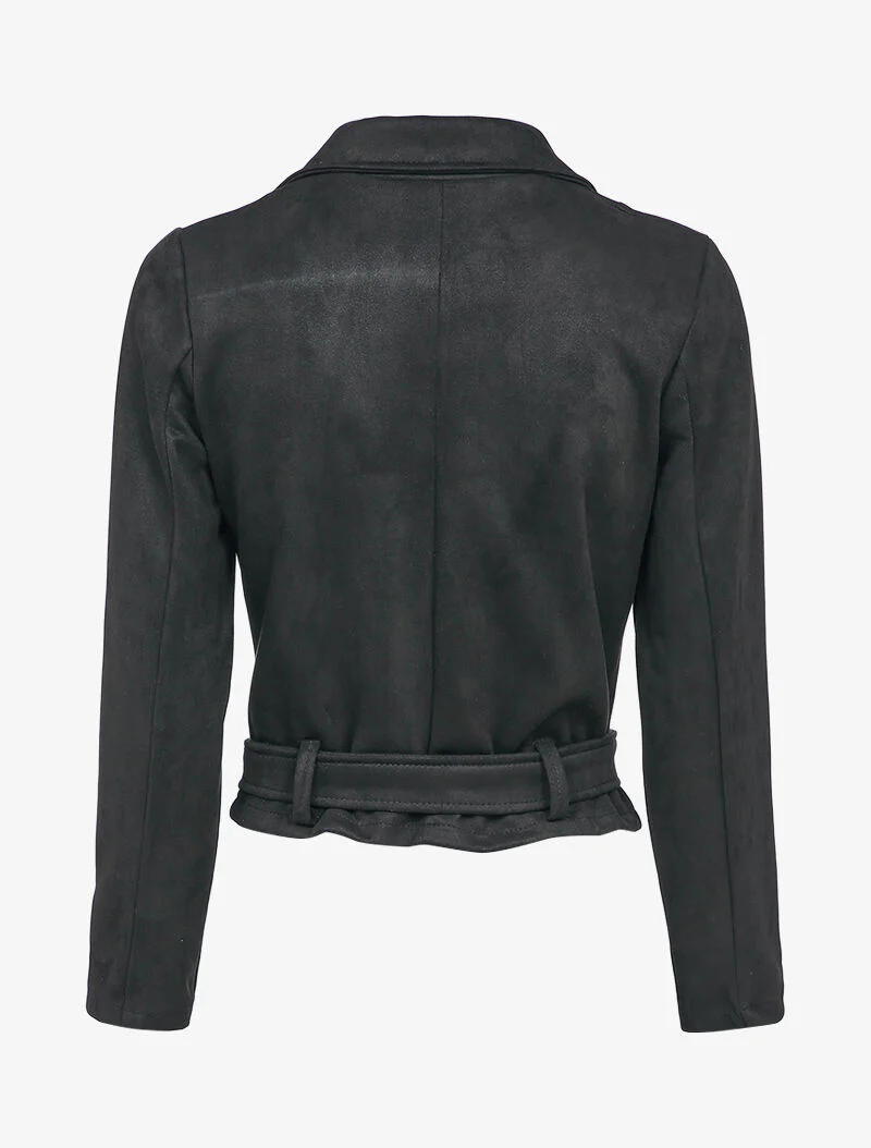 Perfecto en suédine à poches zippées décoratives - Noir - Image 2
