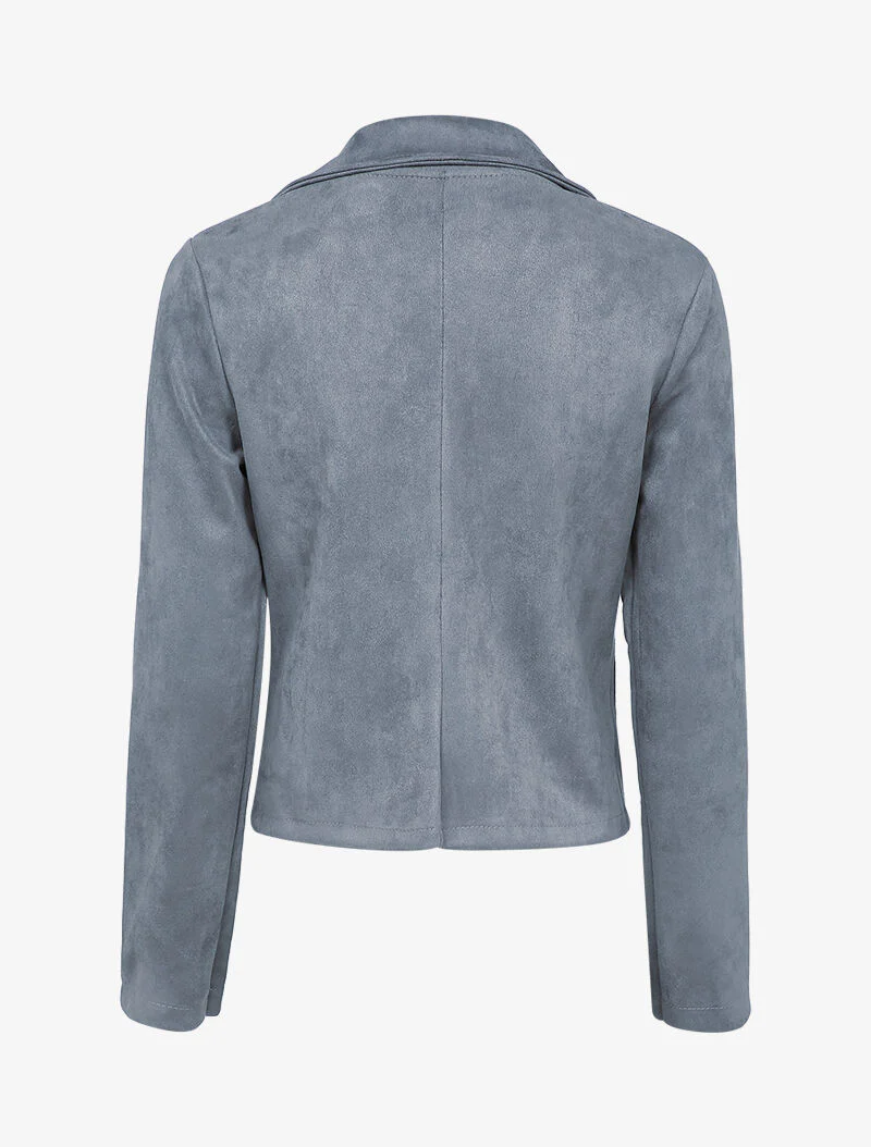 Perfecto en suédine à poches zippées - Gris foncé - Image 2