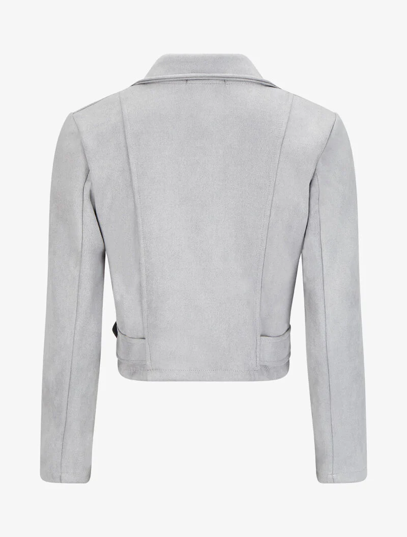 Perfecto en suédine à zips stylisés - Gris foncé - Image 2