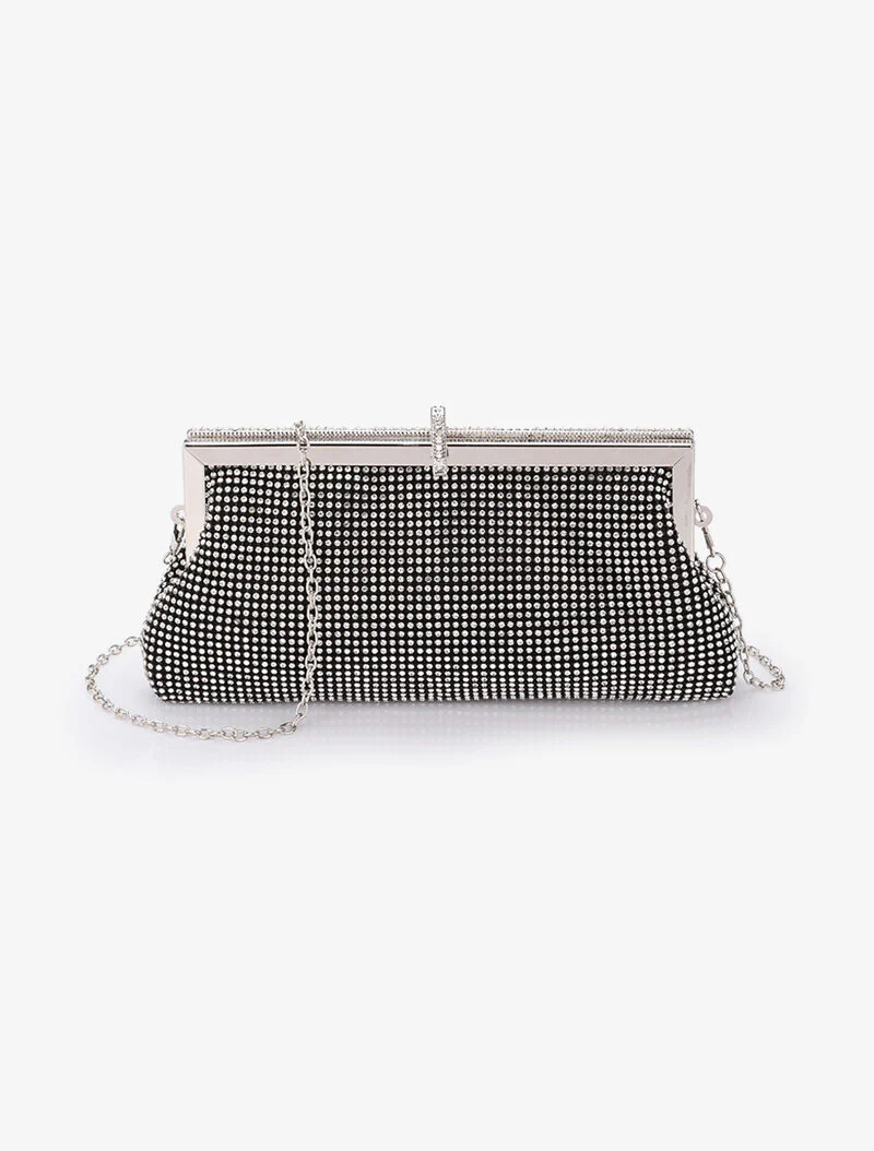 Pochette style bourse à strass - Noir
