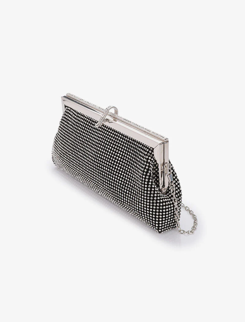 Pochette style bourse à strass - Noir - Image 2