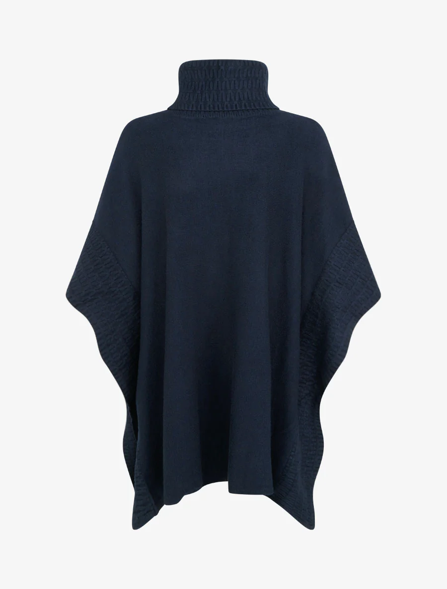 Poncho à col roulé - Marine - Image 2