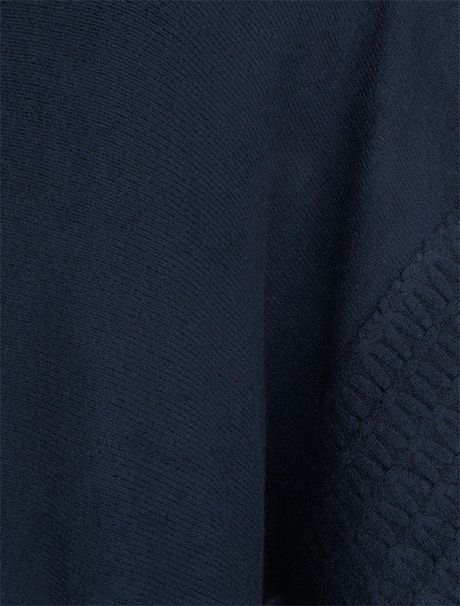Poncho à col roulé - Marine - Image 3