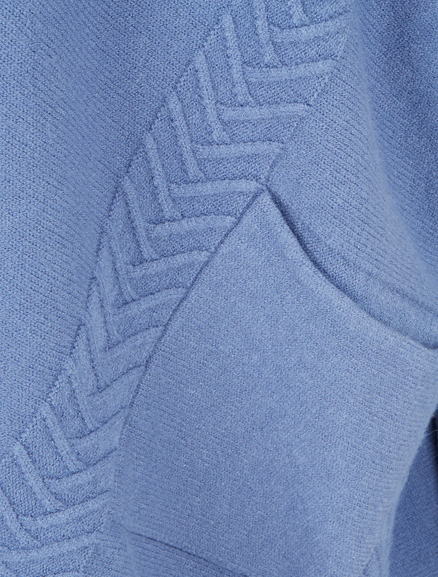 Poncho asymétrique à col roulé - Bleu - Image 3