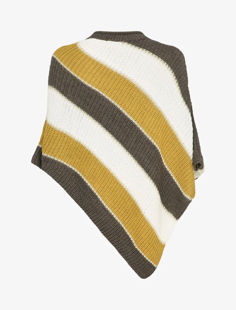 Poncho asymétrique à rayures irisées - Taupe - Image 2