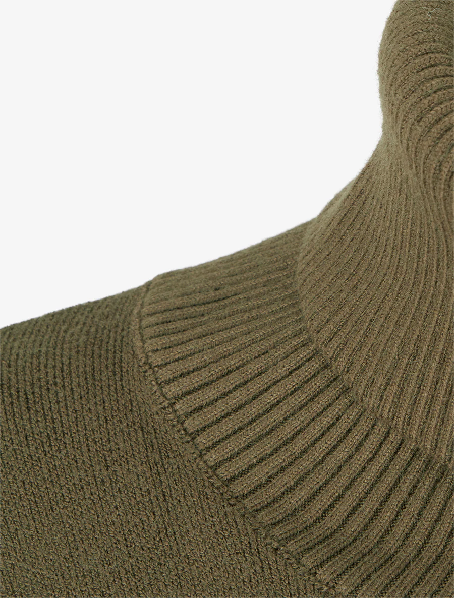 Poncho uni à col roulé - Kaki - Image 3