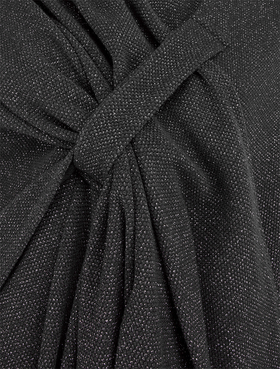 Poncho uni irisé à nouer - Noir - Image 3