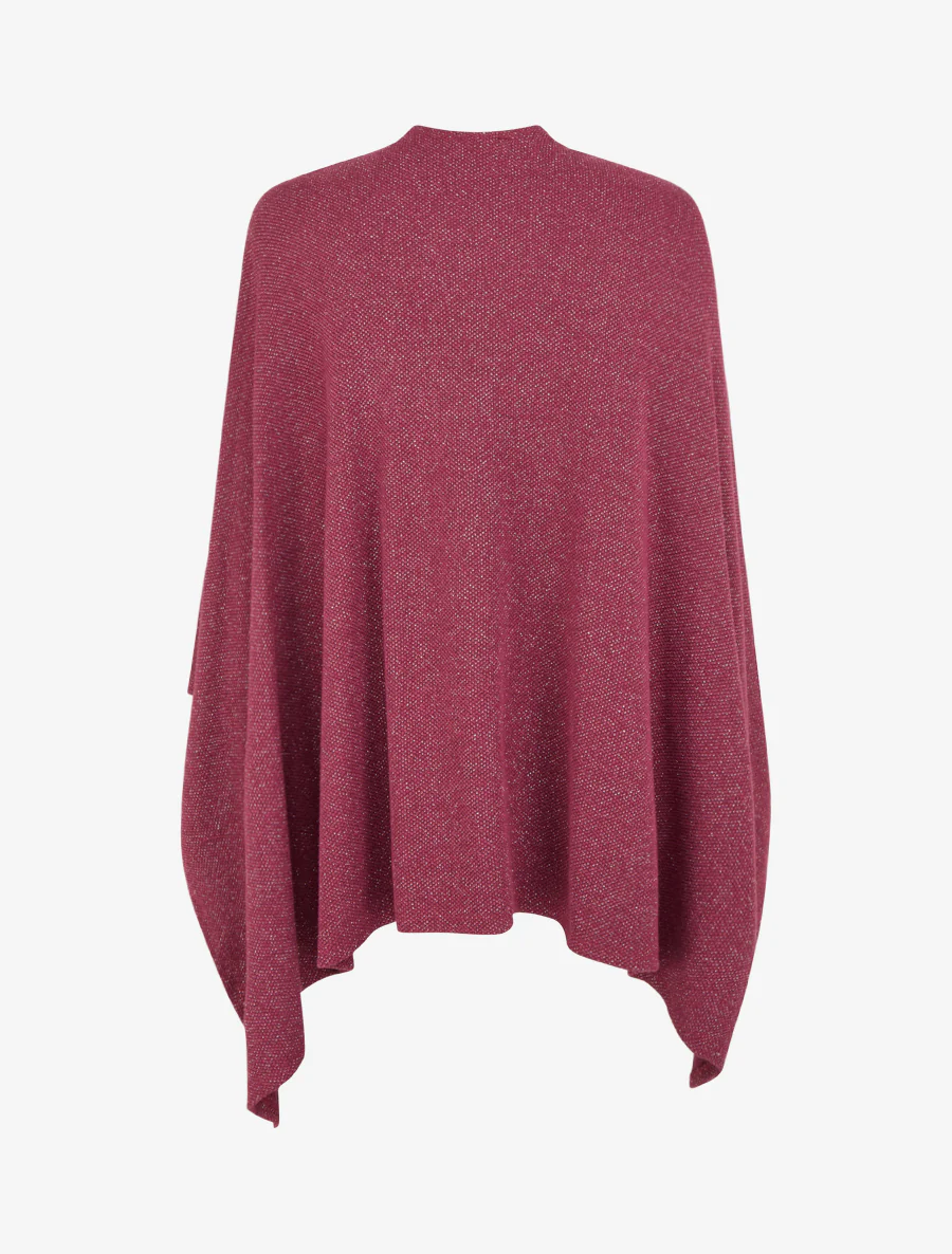 Poncho uni irisé à nouer - Lie de vin - Image 2