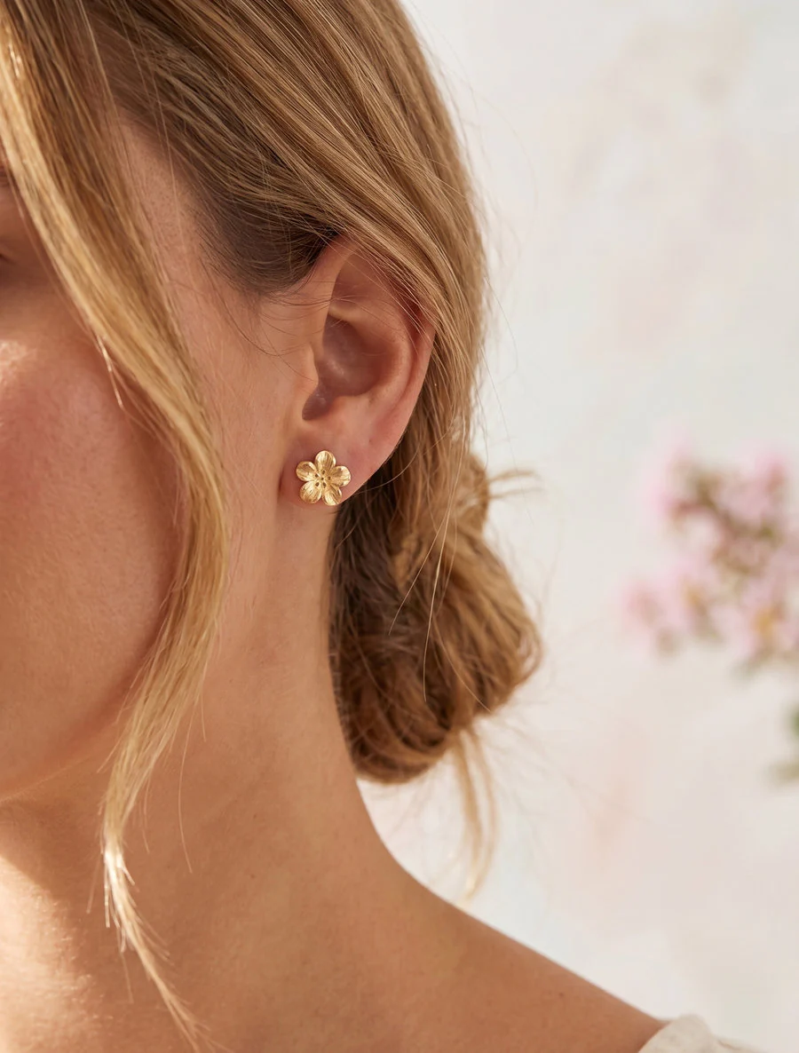Puces d'oreilles fleurs - Or