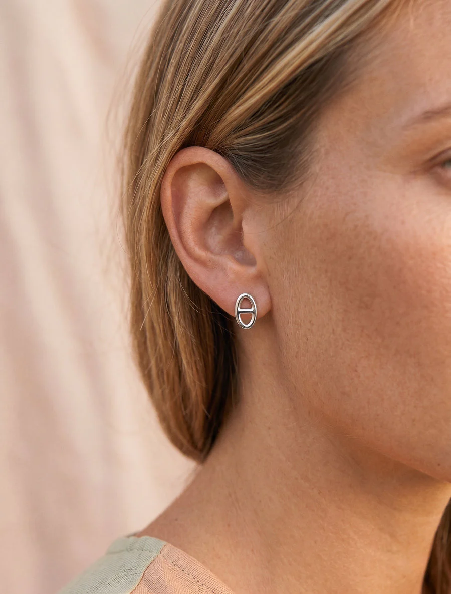 Puces d'oreilles maille marin - Argent
