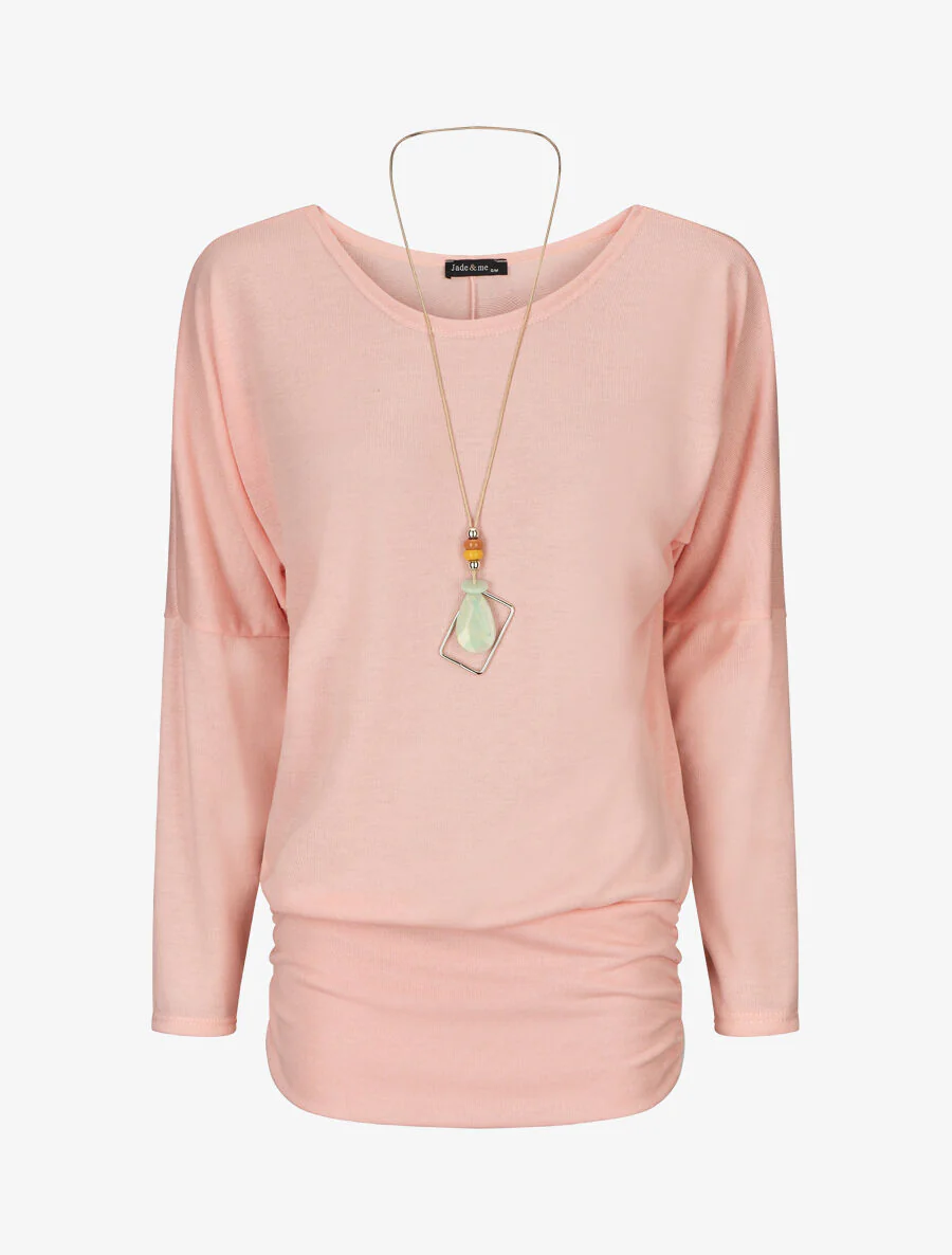 Pull à bords froncés - Rose
