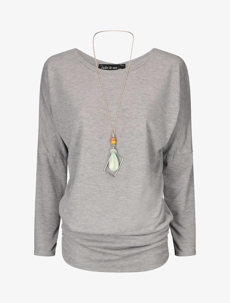 Pull à bords froncés - Gris