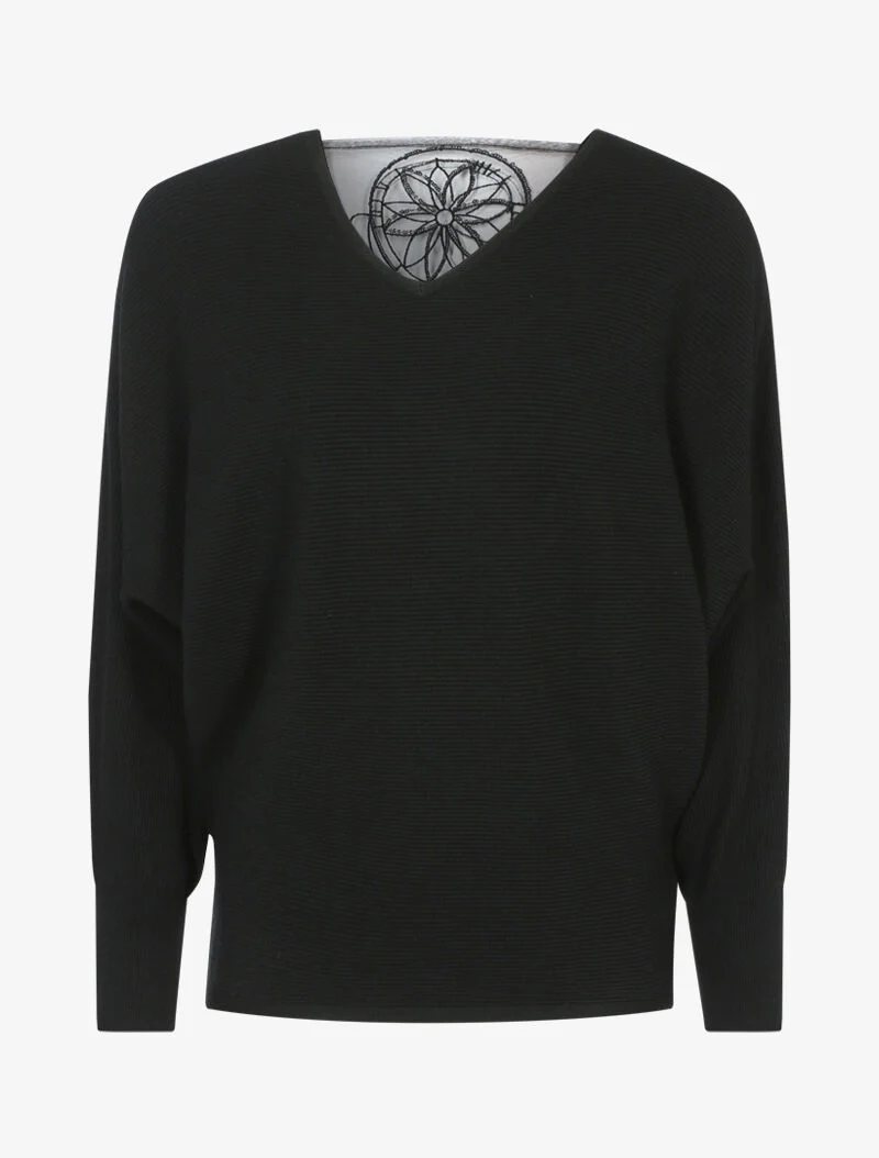 Pull à broderie dreamcatcher - noir