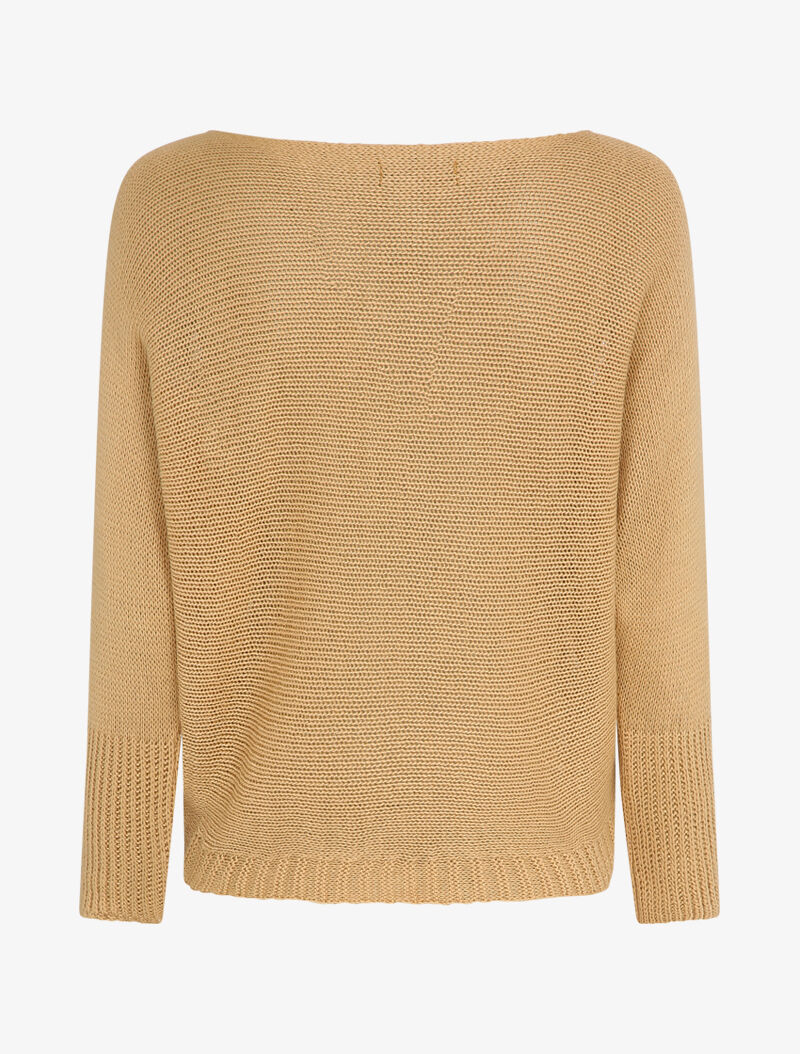 Pull à col bénitier et manches dolman - Camel - Image 2