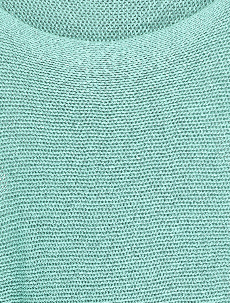 Pull à col bénitier et manches dolman - Bleu clair - Image 3