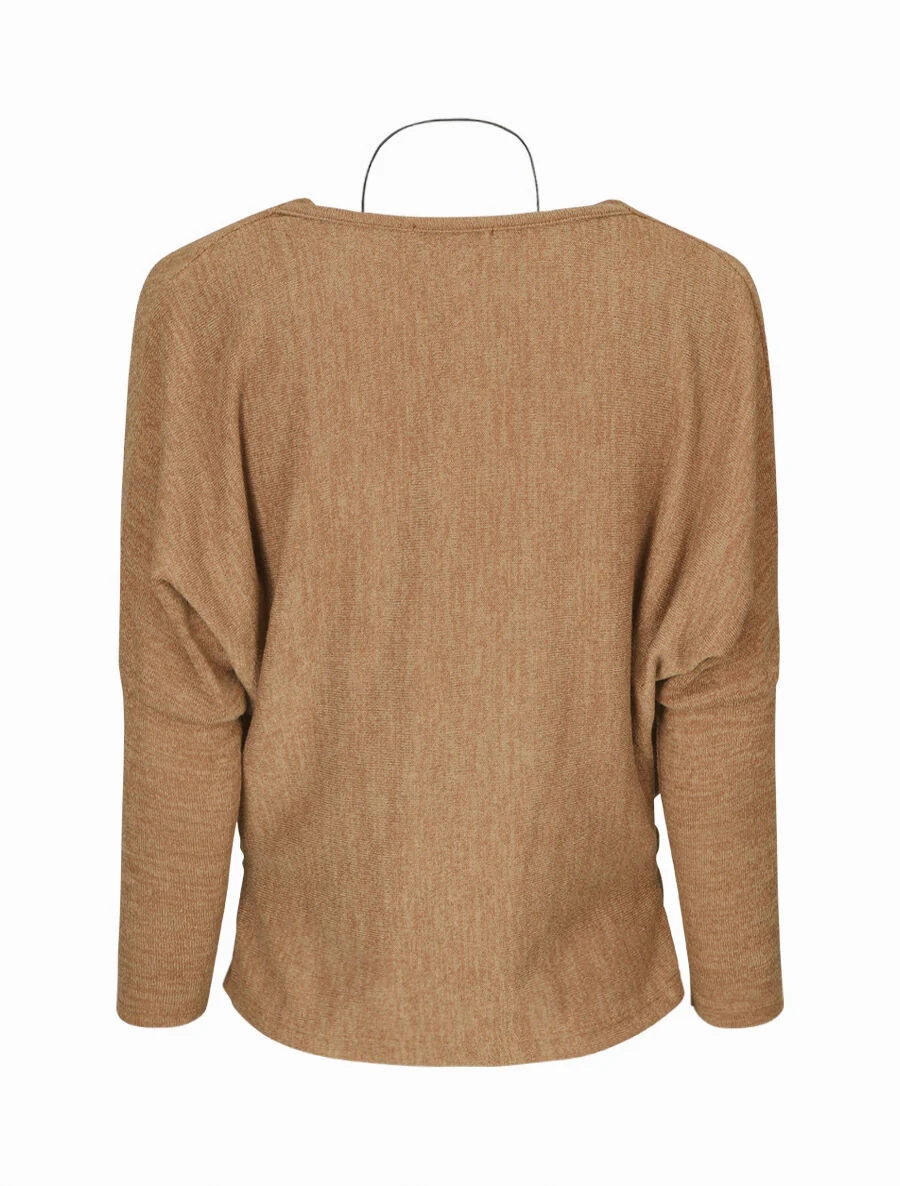 Pull à col bénitier - Camel - Image 2