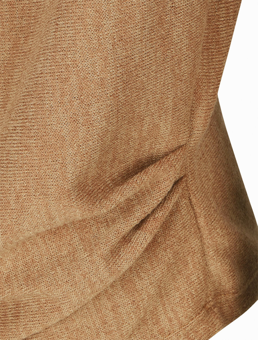 Pull à col bénitier - Camel - Image 3