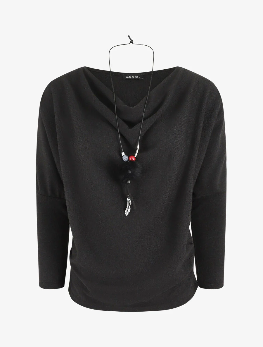 Pull à col bénitier - Noir