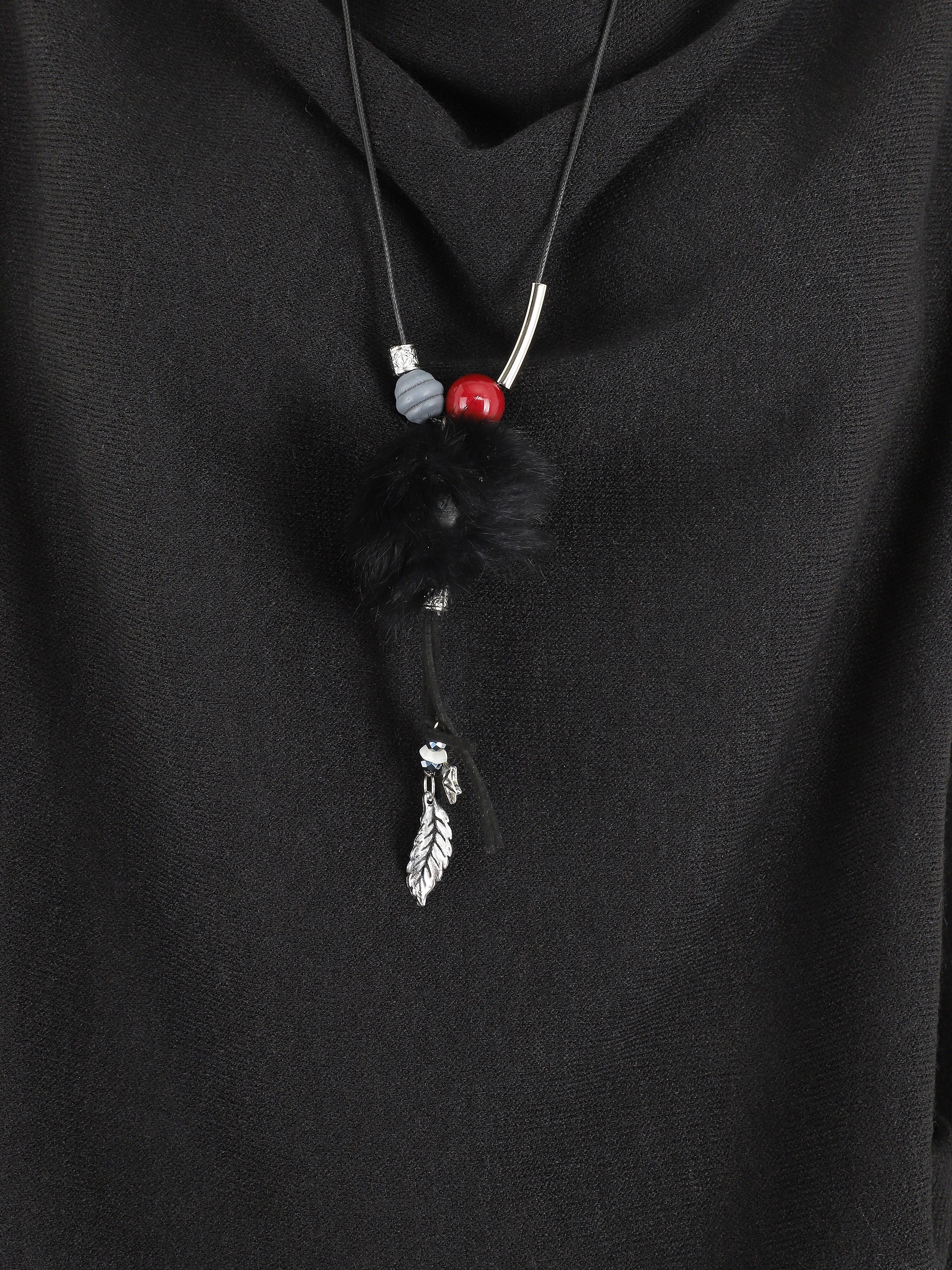 Pull à col bénitier - Noir - Image 3
