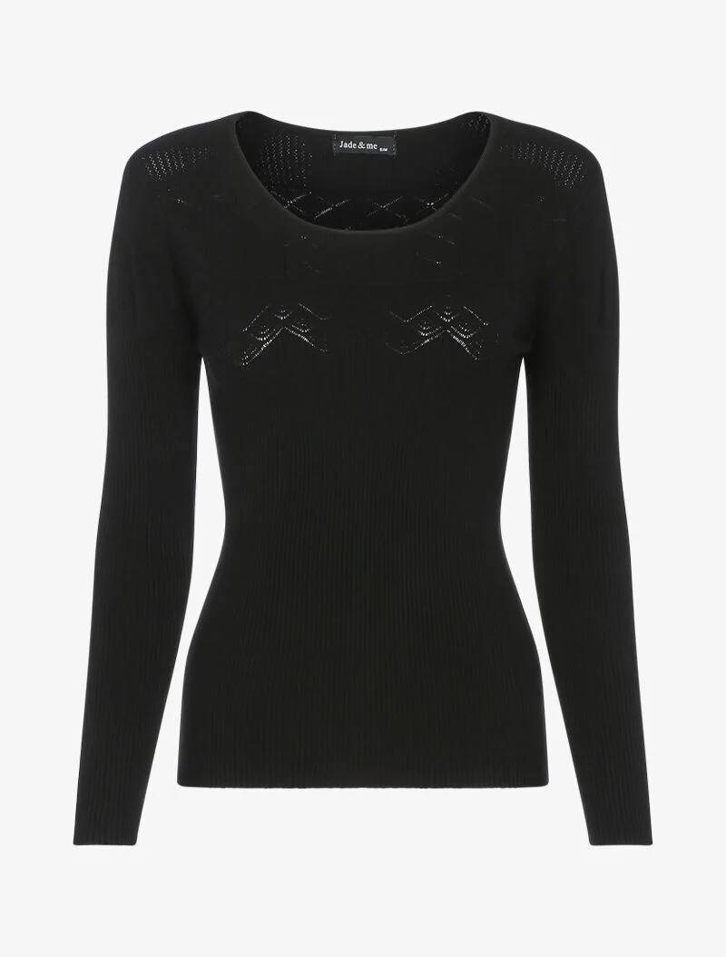 Pull à détails géométriques - noir