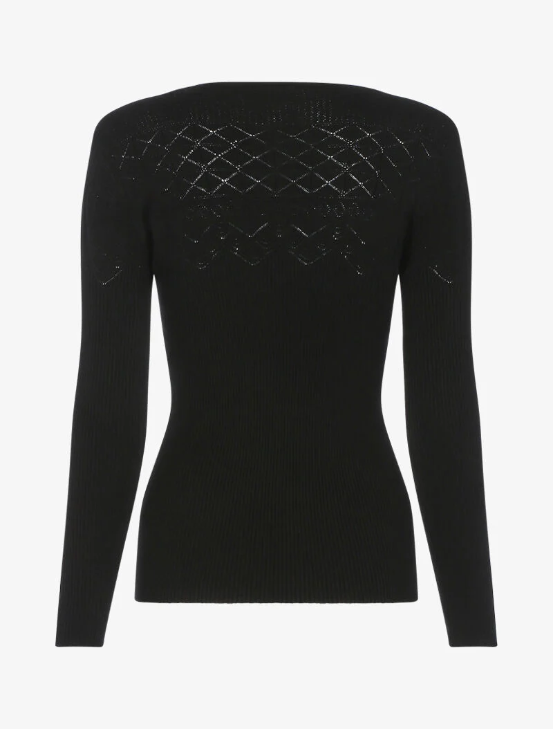 Pull à détails géométriques - noir - Image 2