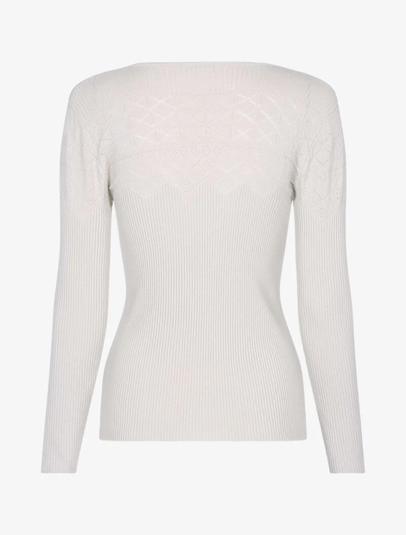 Pull à détails géométriques - beige - Image 2