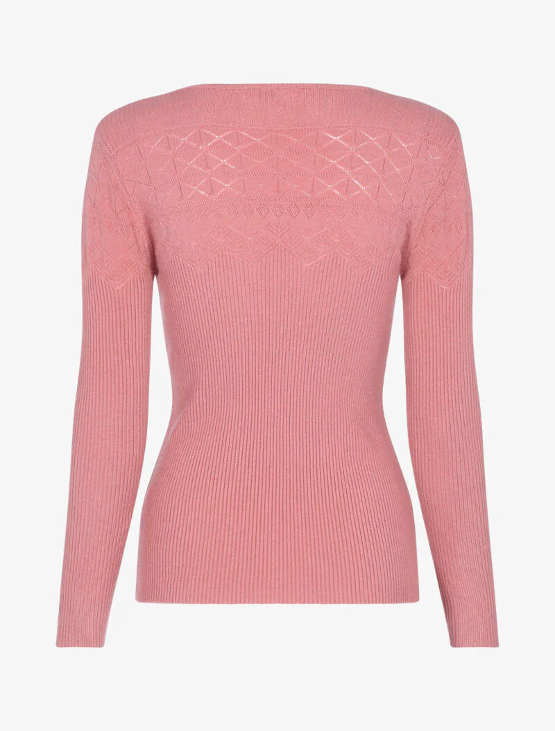 Pull à détails géométriques - rose - Image 2