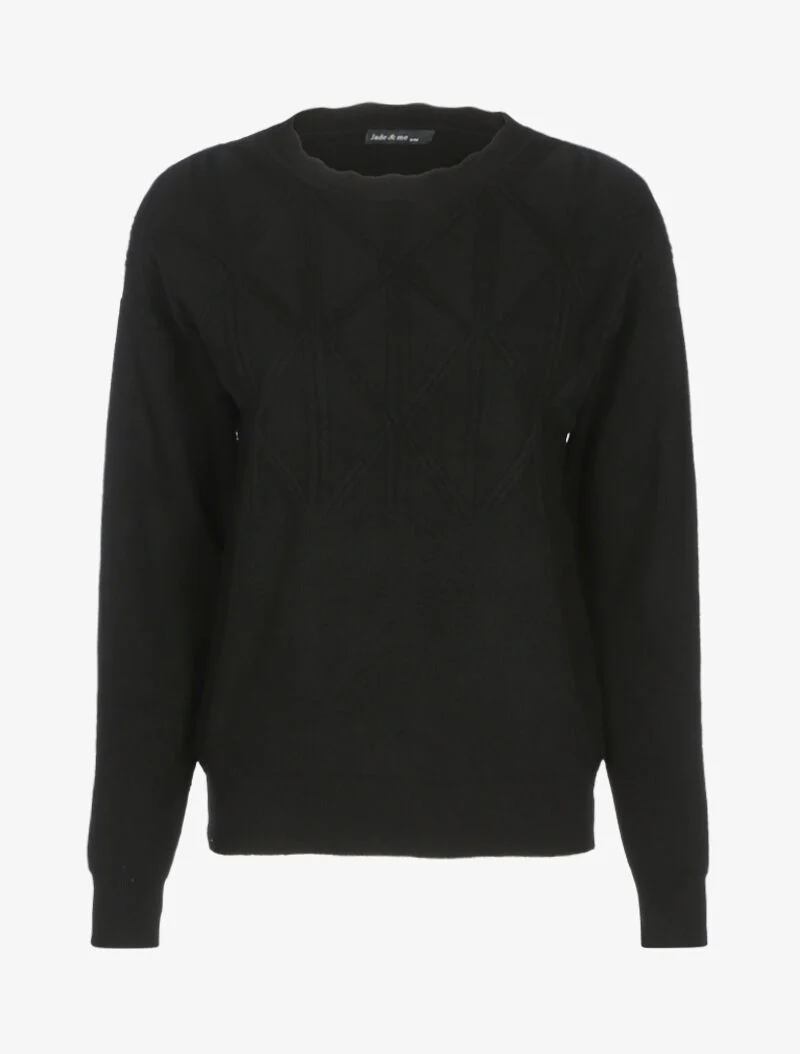 Pull à détails géométriques texturés - noir
