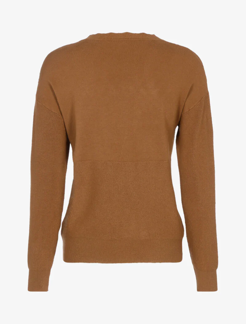Pull à détails géométriques texturés - marron - Image 2
