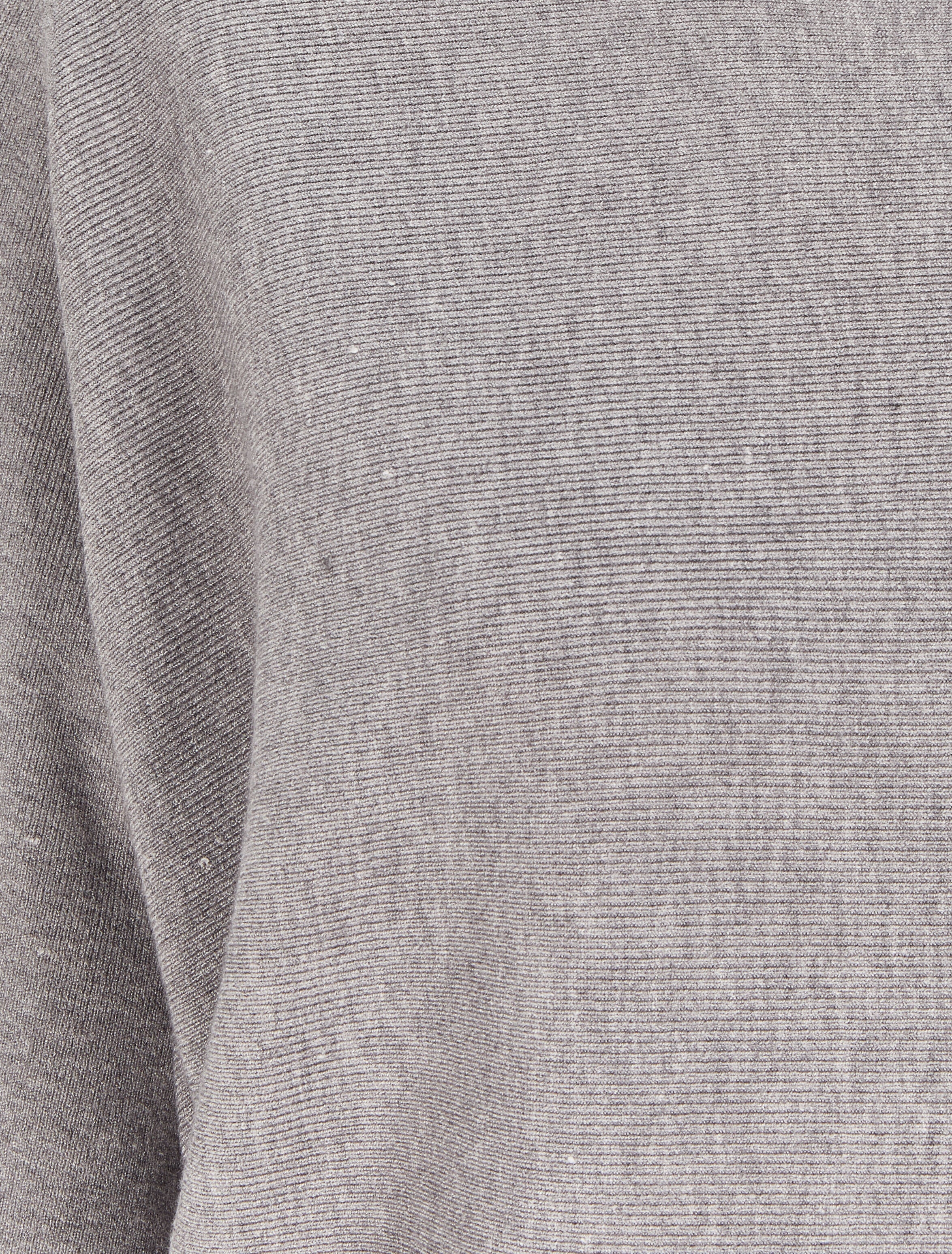 Pull à dos en crochet ajouré et manches dolman - Gris chiné - Image 3